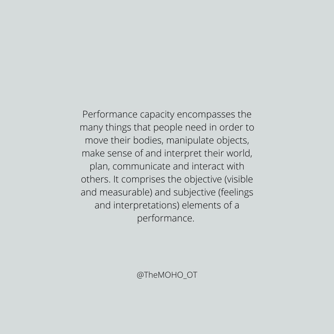 themoho_ot's tweet photo. Understanding #PerformanceCapacity is a key to understanding the #LivedBody
#OccupationalTherapy #OccupationalTherapist #TheModelOfHumanOccupation #TheMOHO_OT https://t.co/L5RMx25eMZ