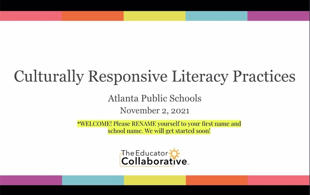 englishfirefly's tweet photo. Happening Now in Culturally Responsive Lit Practices: We must afford students opportunities to maintain their cultural integrity while achieving on standardized assessments. True learning is not monolithic. @ShawnaCoppola ๐ฅ๐ฅ #tandlworks #APSLit #weLit @PrejeanHarris @drtharris https://t.co/OE9tRFTrtk