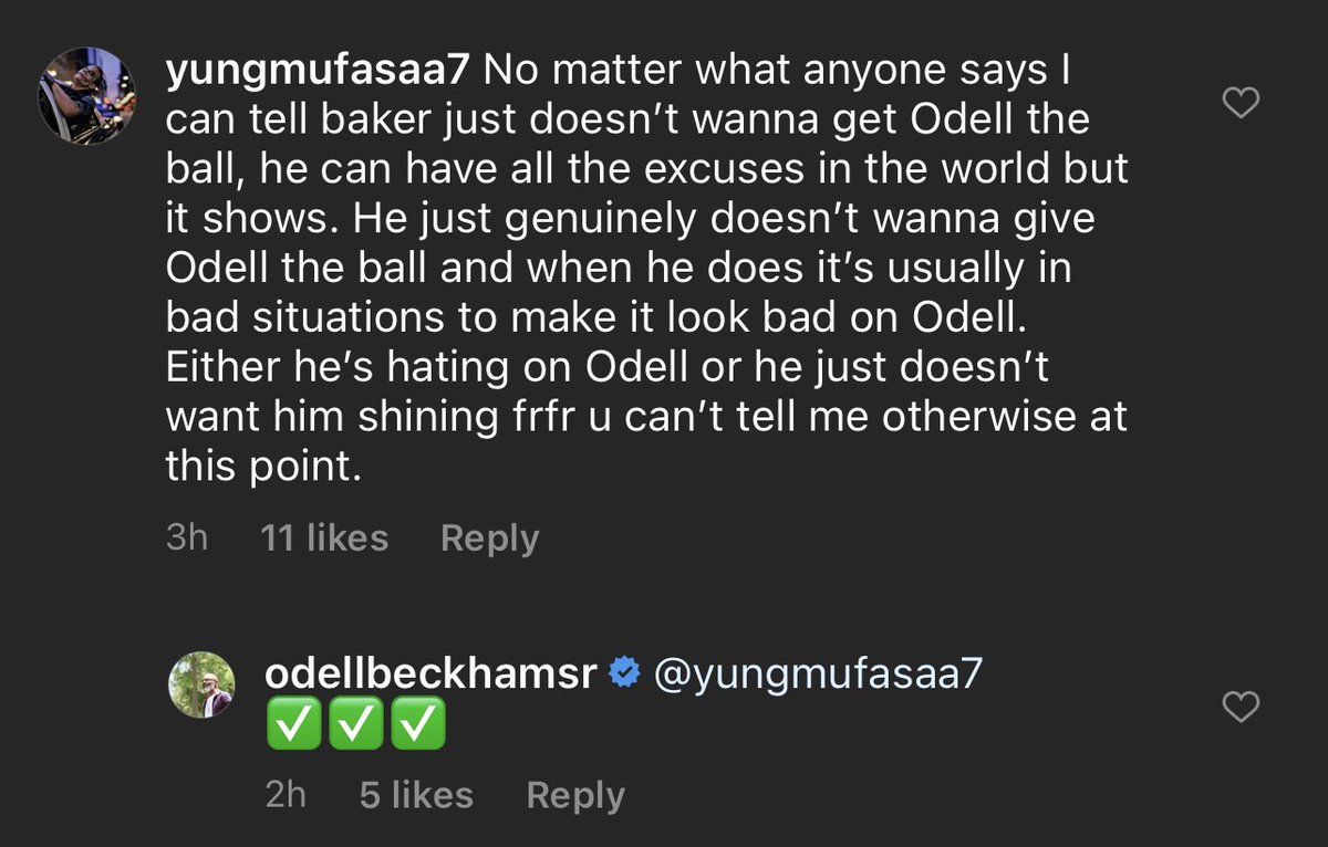 StainbrookNFL's tweet photo. The father of #Browns Odell Beckham  Jr. posted an 11 minute video on Instagram today. The video showed multiple times that QB Baker Mayfield missed Odell Beckham Jr. Was also active in comments. https://t.co/oFbJl4ExA9
