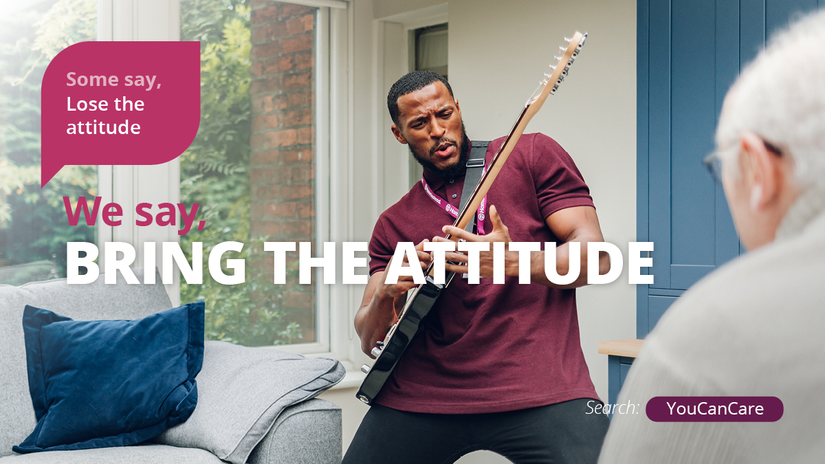 HomeInstead_TW's tweet photo. Some say, lose the ATTITUDE.  We say, bring the ATTITUDE. 

Our CAREGivers all have different personalities, interests, and hobbies but all have a caring heart to help look after our clients at home. 💜

Call 07384 255413 to find out more.

#YouCanCare https://t.co/xNHIax276N