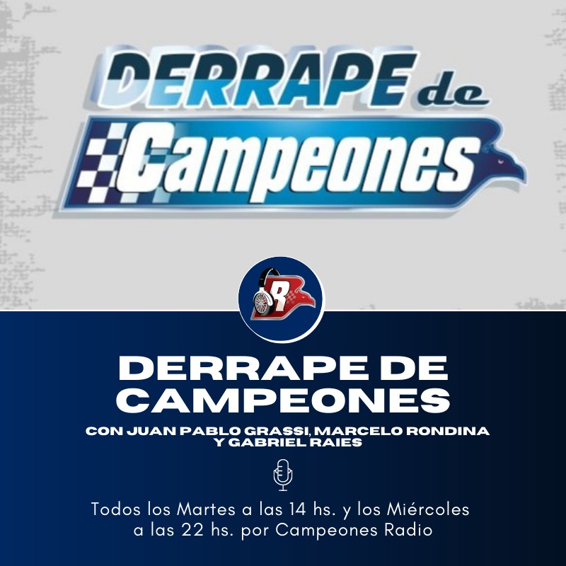 En minutos: Derrape de Campeones por #CampeonesRadio con <a href="/JPGrassi/">Juan Pablo Grassi</a> <a href="/RondinaMarcelo/">Marcelo Rondina</a> y <a href="/GabrielRaies/">Gabriel Raies</a>

Nos podes escuchar desde 👇
💻 bit.ly/3a8fQ6T

📲 Descargá la APP 
(Google Play) 👇
bit.ly/3vCjJZD

📲 TuneIn 👇
tun.in/sfnTV
