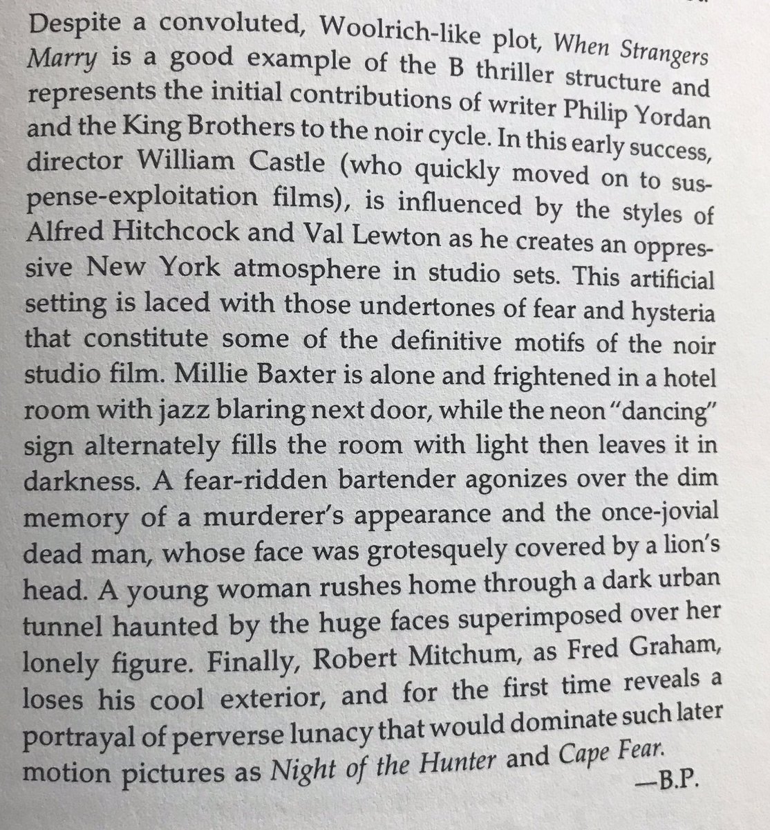 FilmFan1971's tweet photo. And here’s the entry from Silver & Ward’s book. Also contains spoilers. #Noirvember #WhenStrangersMarry https://t.co/qiXIxHw0om