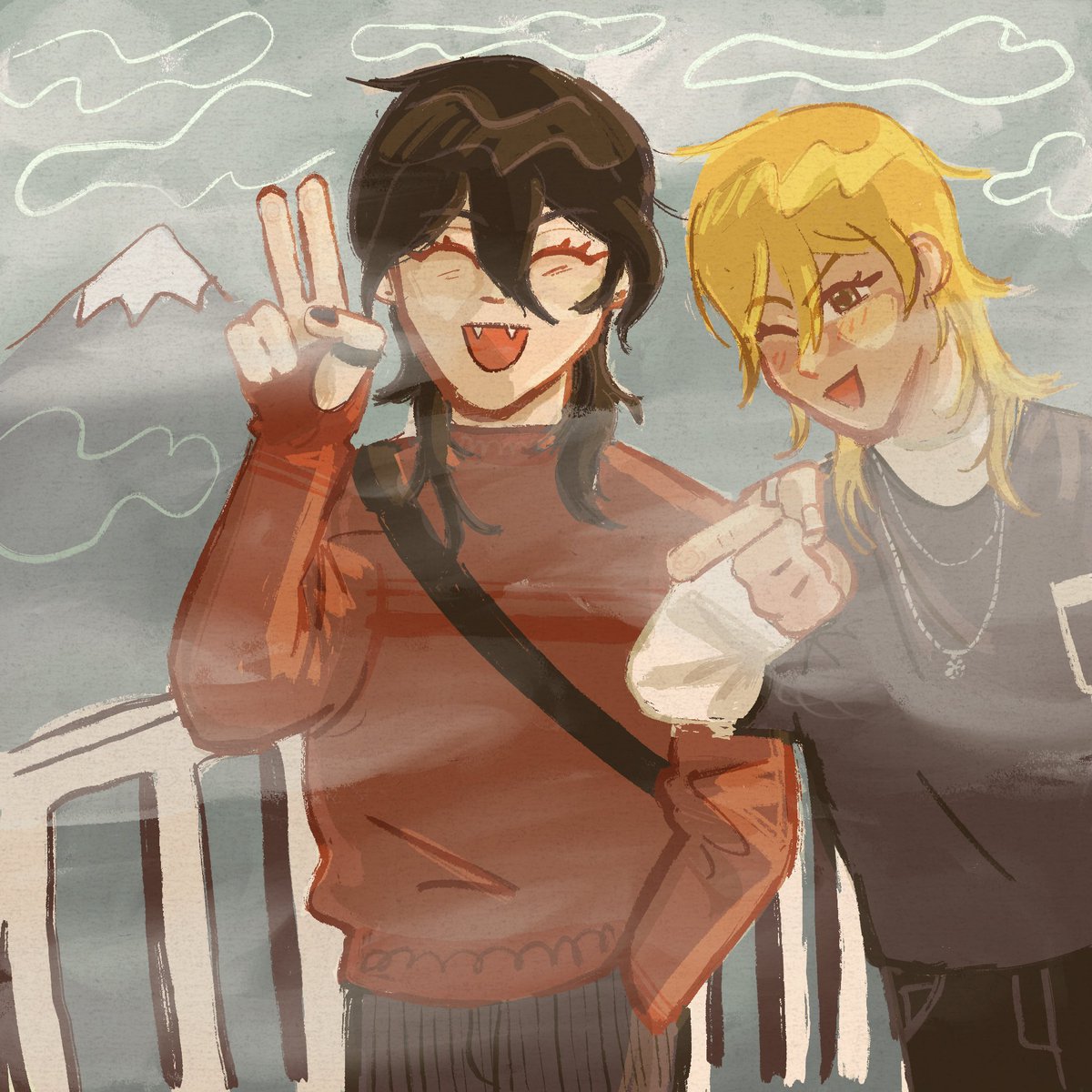RE1KAO's tweet photo. happy birthday rei and kaoru 🥳 https://t.co/IxEXgFPbkY