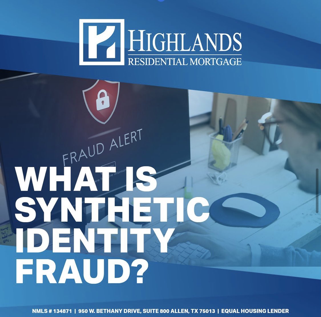 DriesJojo's tweet photo. Synthetic Identity Fraud is one of the fastest-growing types of fraud, and it can happen in several ways. What is Synthetic Identity Theft and How to Prevent it? #syntheticidentityfraud #identityfraud #mortgageadvisor #mortgagetips https://t.co/ngGgKB3Gui