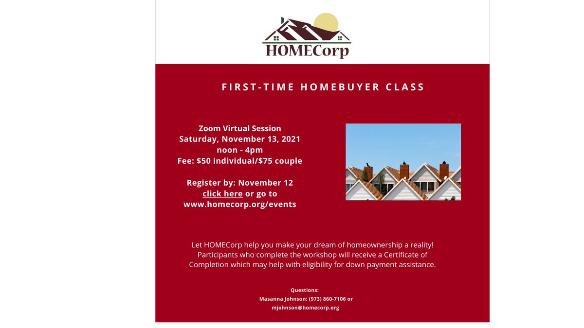HOMECorp1's tweet photo. Last days to register for our popular First-Time Homebuyer Class! https://t.co/Kb88m2syBZ