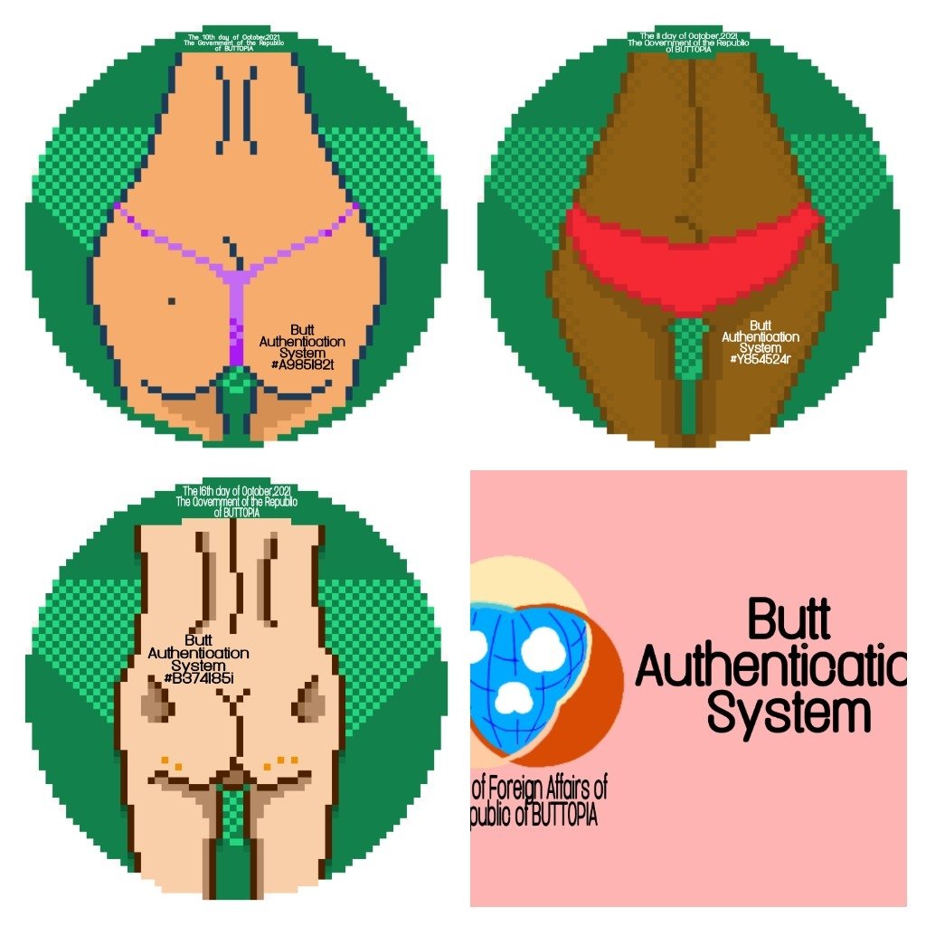 OurButts's tweet photo. (1/2) Thanks to you, as many as 50 people have become supporters of the Republic of #Buttopia.
With gratitude, we will issue a Buttopia residence permit #NFT for free from today. (The issuance procedure is on the next page)
#NFTCommunity #NFTGiveaway #NFTjapan #Cryptoart https://t.co/q8QBD5K6Hf