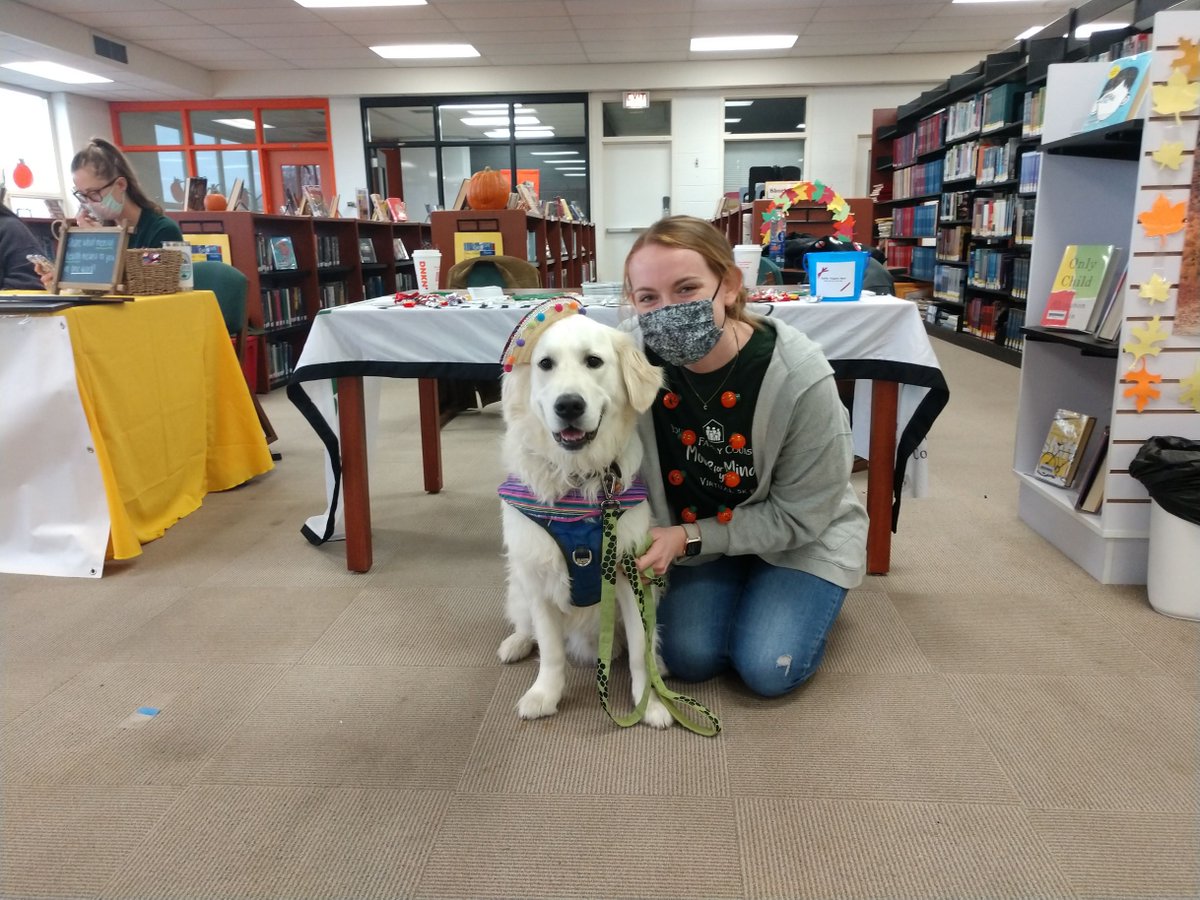 Check it out: Our therapy dog Odin and our therapist Colleen were at Libertyville High School's Health Fair last week!