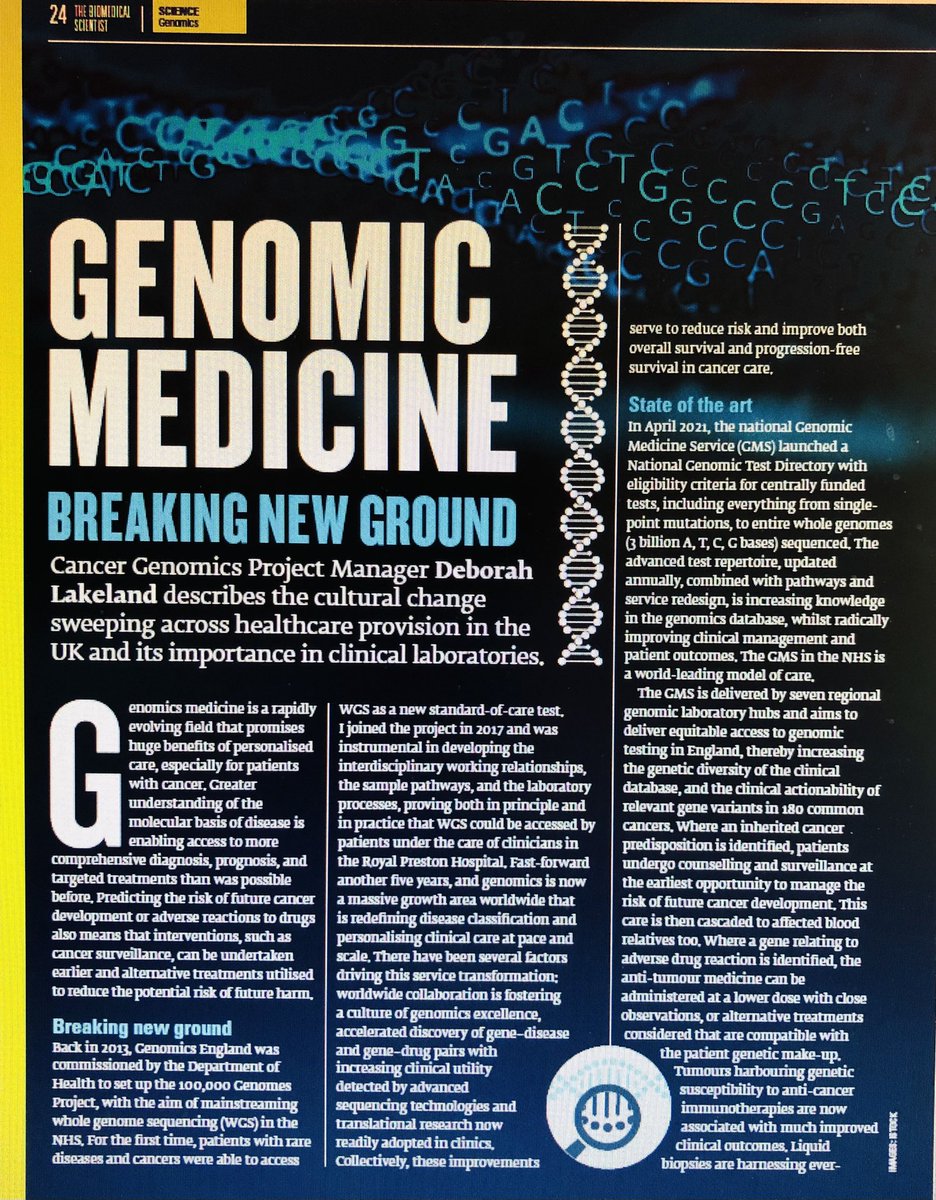 DeborahLakeland's tweet photo. My #article for @IBMScience magazine on #Genomics &amp; #Pathology #workforce #transformation is out! #nationalpathologyweek #cancergenomics #AtTheHeartOfHealthcare @nwglh @LSC_CA_ALLIANCE @HealthierLSC @LancsHospPath @ELHT_NHS @BthPathology @UHMBT_Pathology https://t.co/qC07zUvzSK