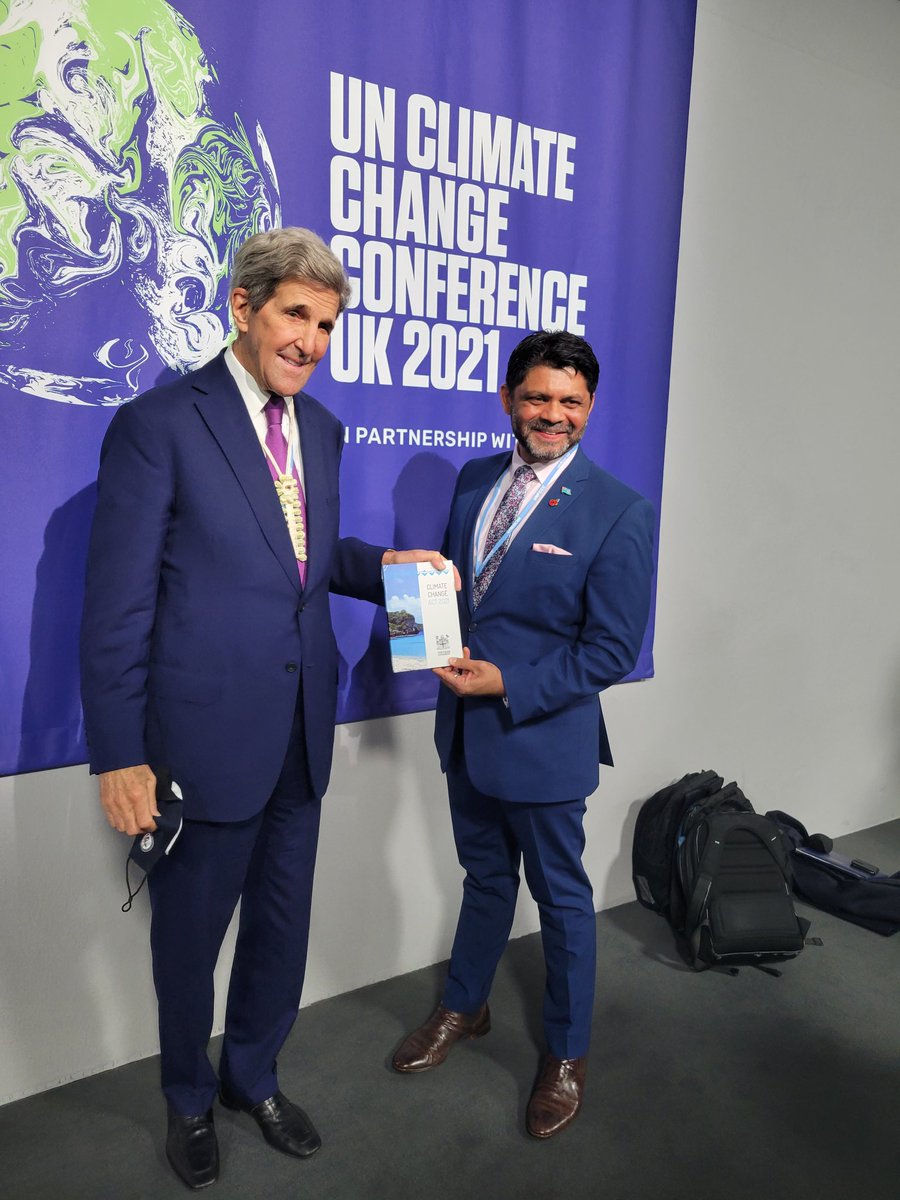 Tyrone876's tweet photo. Quite the show of unity here by @ClimateEnvoy and @FijiAG, two members of the @HACoalition #HACisBack #COP26 https://t.co/BZmBkw7PIO