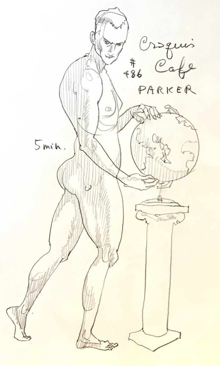 #croquiscafe 
486 Parker
地球の練習しないと笑。
なんでもいっぺん描いてみることは大事。 