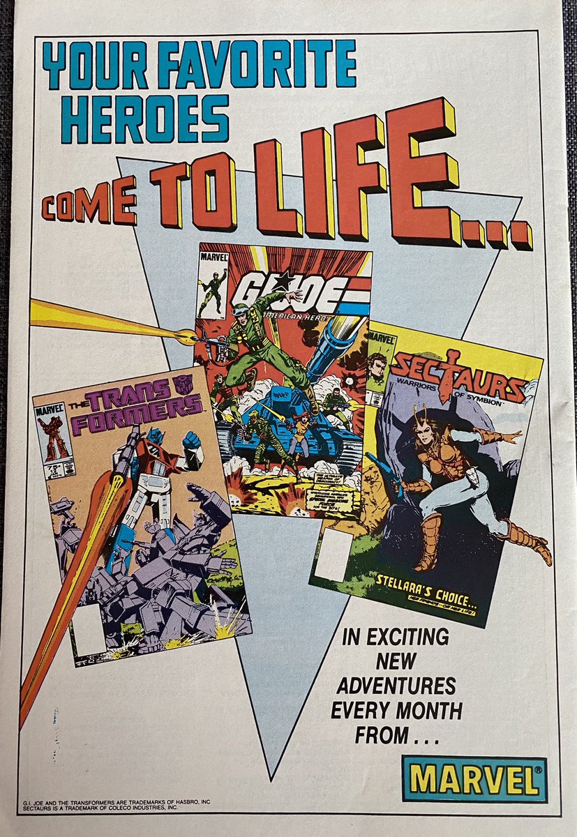 80’s Marvel house ad….so who remembers Sectaurs? #comics #comicbooks #Marvel #marvelcomics