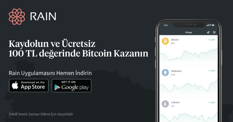 Rain_Turkiye's tweet photo. Rain'e Kaydolun ve Ücretsiz 100 TL Değerinde Bitcoin Kazanın
#RainileAlSat