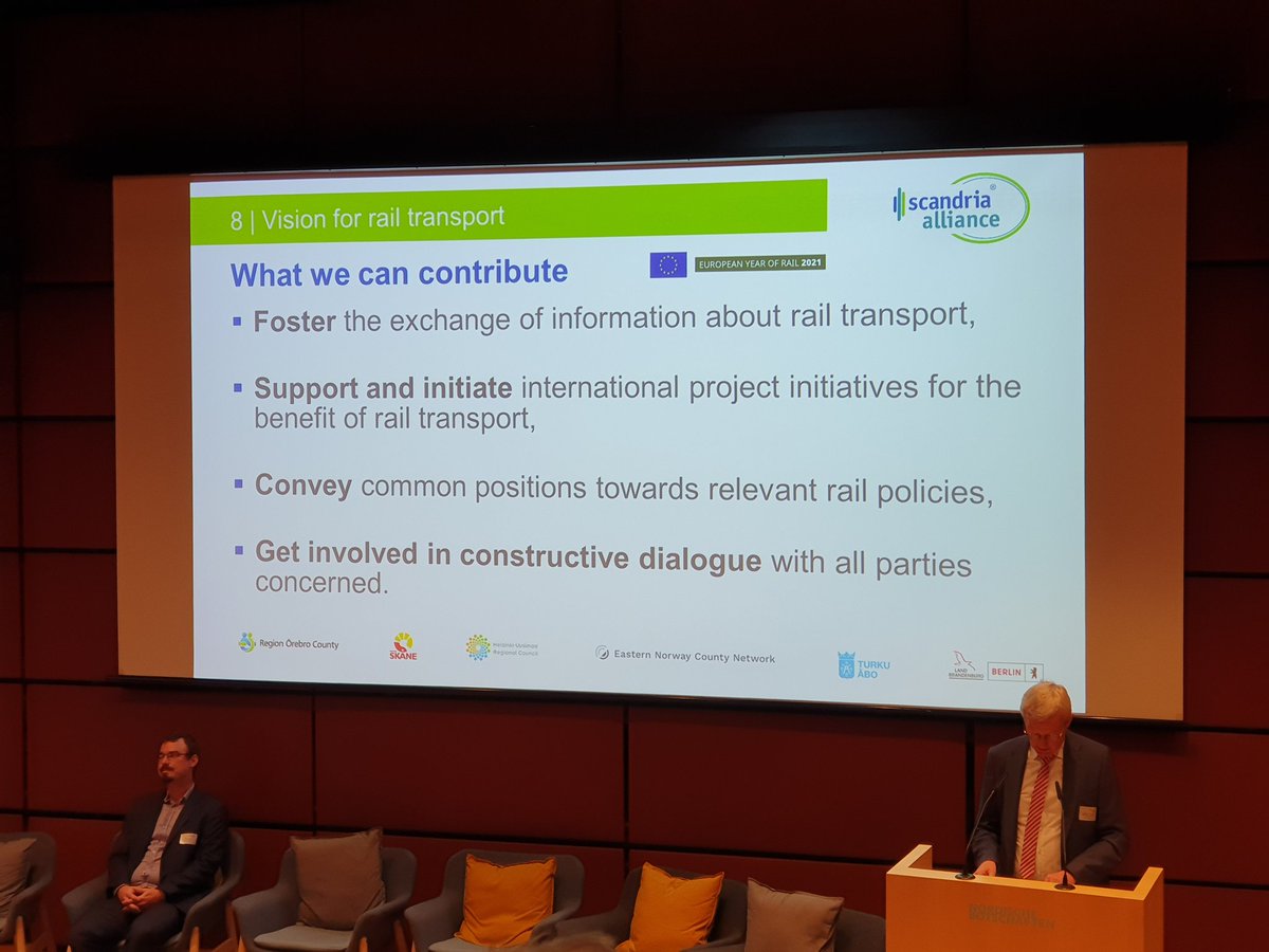 GrowthZoneFi's tweet photo. Minister of Infrastructure and Federal State Planning of Land #Brandenburg Guido Beermann @MIL_Brandenburg launched the Joint Vision for #rail #transport of the Northern #Scandria Corridor at the #ScandriaAlliance General Assembly in #Berlin today. https://t.co/ew4evTAfsF