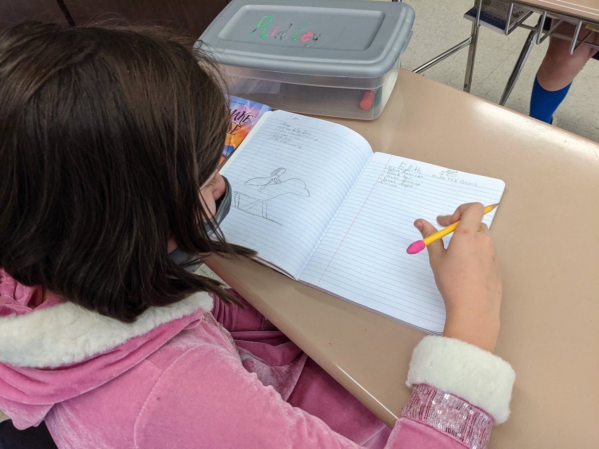 SarahStoppe's tweet photo. We are putting in the work that out books are asking us to do! Why characteristics did the author give your character? Why? @adwves https://t.co/BWPmPzuXQx