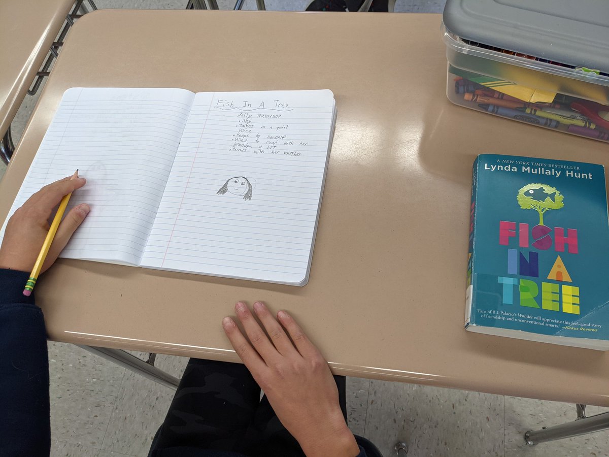 SarahStoppe's tweet photo. We are putting in the work that out books are asking us to do! Why characteristics did the author give your character? Why? @adwves https://t.co/BWPmPzuXQx