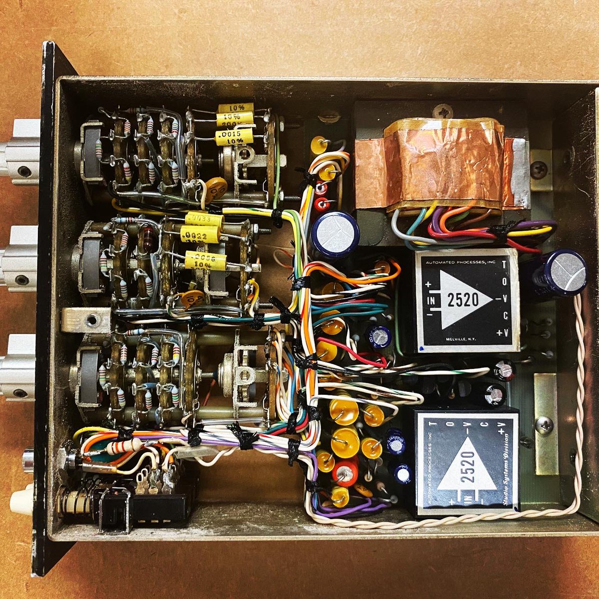 ThisIsAPIaudio's tweet photo. Tried and True - This pair 1970's 550 Modules were among some of the earliest units to be built. Still sounding great after nearly 50 years of use, these recently came through our service department for a little TLC.

#apiaudio #api550 https://t.co/tKNILG15tj