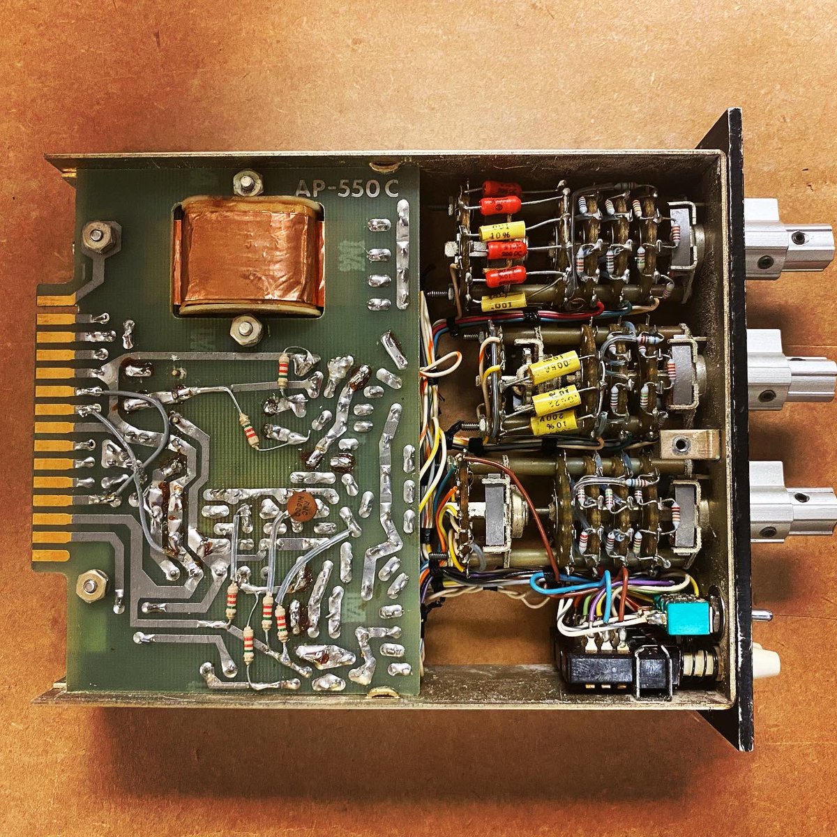 ThisIsAPIaudio's tweet photo. Tried and True - This pair 1970's 550 Modules were among some of the earliest units to be built. Still sounding great after nearly 50 years of use, these recently came through our service department for a little TLC.

#apiaudio #api550 https://t.co/tKNILG15tj