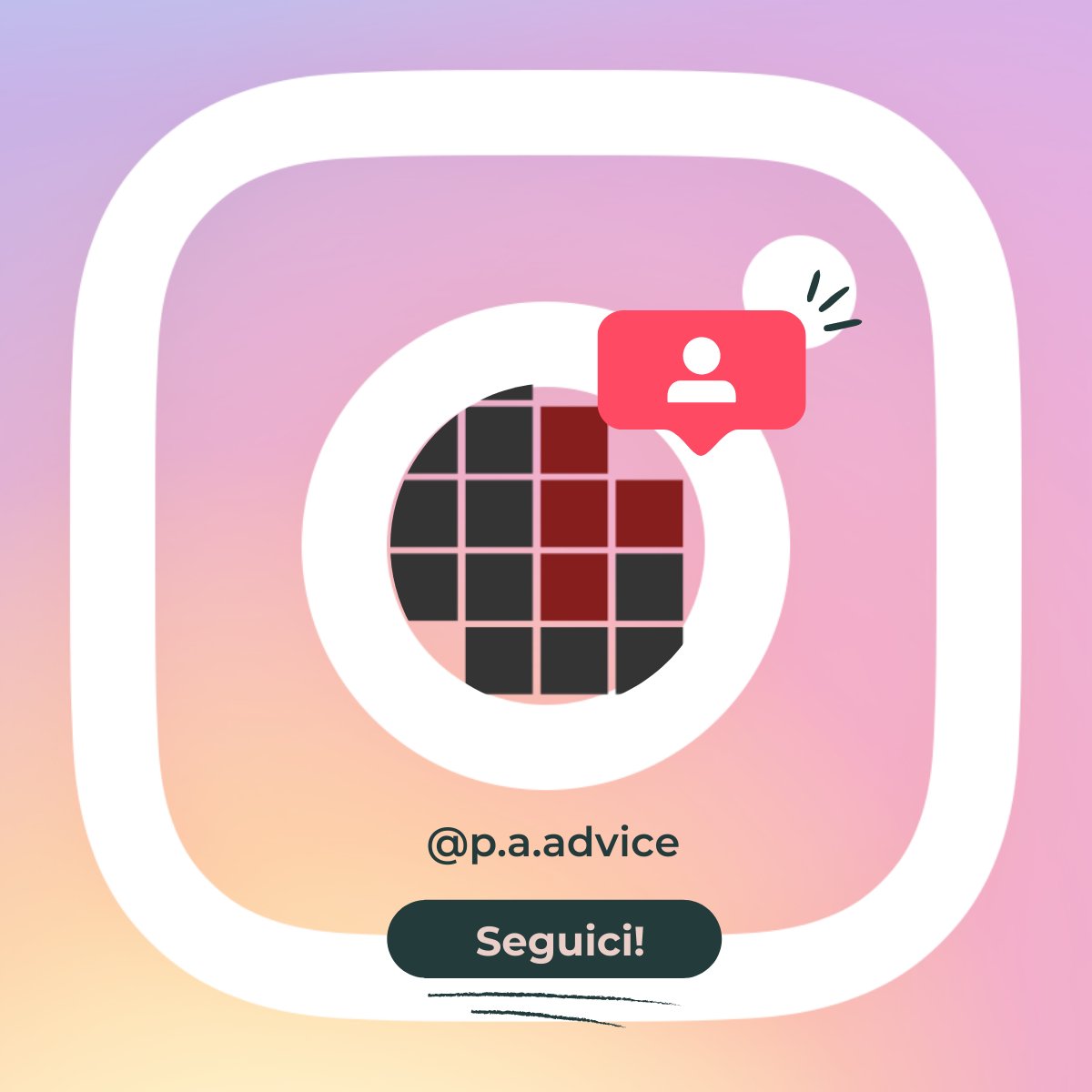 #PAAdvice è anche su Instragram, per vivere più da vicino il segreto della nostra forza: le nostre persone!
Perché lavorare in P.A. Advice? Scoprilo seguendoci ✔
➡ @ p.a.advice

#Instagram #IG #FollowUs #PA