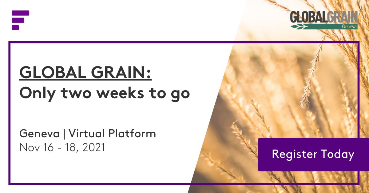 Only two weeks to go until Global Grain kicks off! Join us at the world's largest grain trading event and hear from some of the greatest minds in the industry. Secure your place today: fmrkts.com/3jVyd3C

#FastmarketsGGG #globalgrain #agriculture