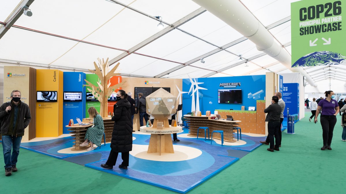 MicrosoftUK's tweet photo. 🌍 Team @Microsoft are attending @COP26 this year.

Our goal is to promote sustainable development and low-carbon business practices globally through our sustainable business practices and cloud-enabled technologies.

Learn more: https://t.co/jE5CjL5kNT

#COP26 #Sustainability https://t.co/gMbl1orGBL