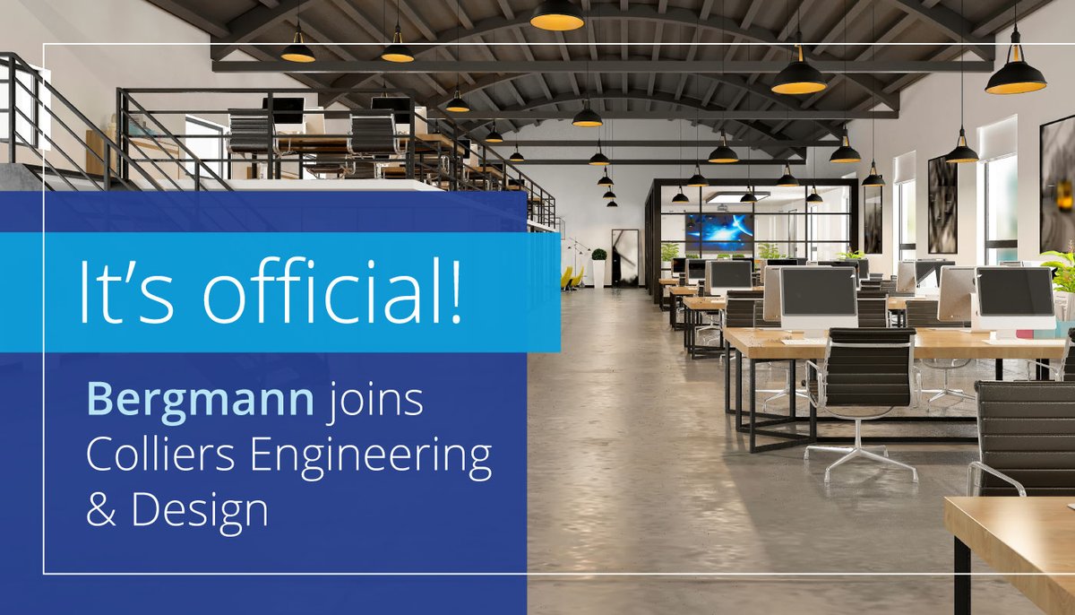 ColliersEng's tweet photo. It’s official! @BergmannPC has joined our team. This award-winning firm extends our geographic reach, while offering new services and greater opportunities for our clients. Learn more https://t.co/B7k7q802hV
#colliersengineering #acceleratesuccess #owntheblue https://t.co/HhJB10rCKx