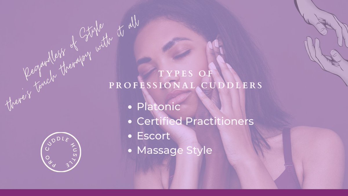 procuddlehustle's tweet photo. In general professional cuddlers are a platonic service, but we all have a variety of backgrounds. What are the different types of professional cuddlers you could come across?
#businesspassion #calming #cuddlespace #dreambig #hardwork #mindset https://t.co/YAKHdJ68Tg