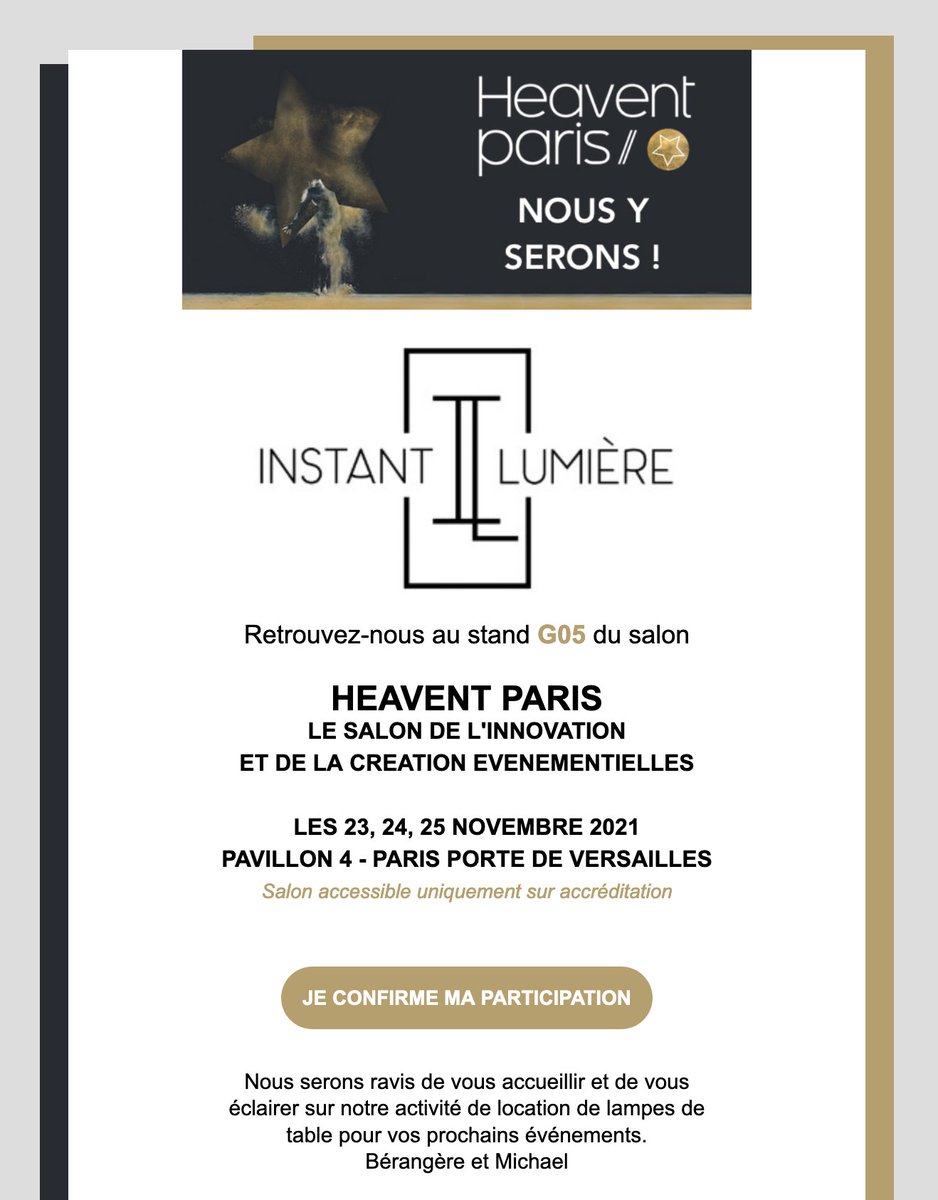 instant_lumiere's tweet image. 👉 Avez vous calé notre rdv sur votre agenda ? 😃 - mailchi.mp/53bc6da02539/a…
Nous serons ravis de vous accueillir et de vous éclairer sur notre activité de location de lampes de table pour vos prochains événements.
Bérangère et Michael