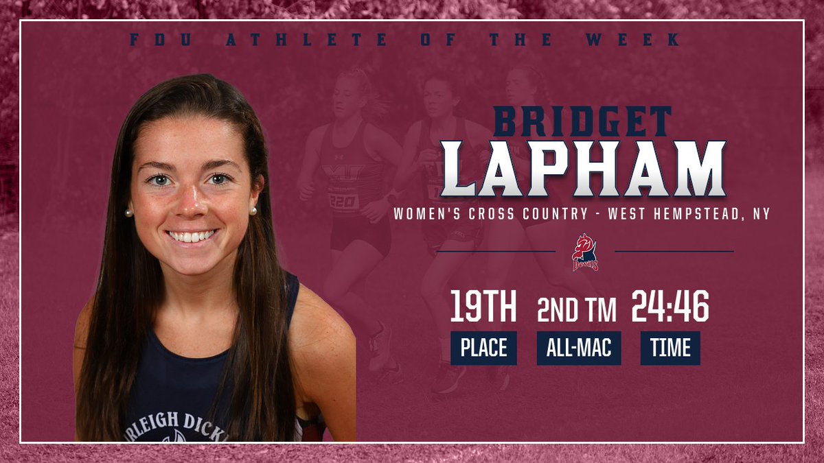Your <a href="/FDUWhatsNew/">Fairleigh Dickinson University</a> Female Athlete of the Week is Bridget Lapham from <a href="/DevilsFduxc/">FDU Cross Country</a>!