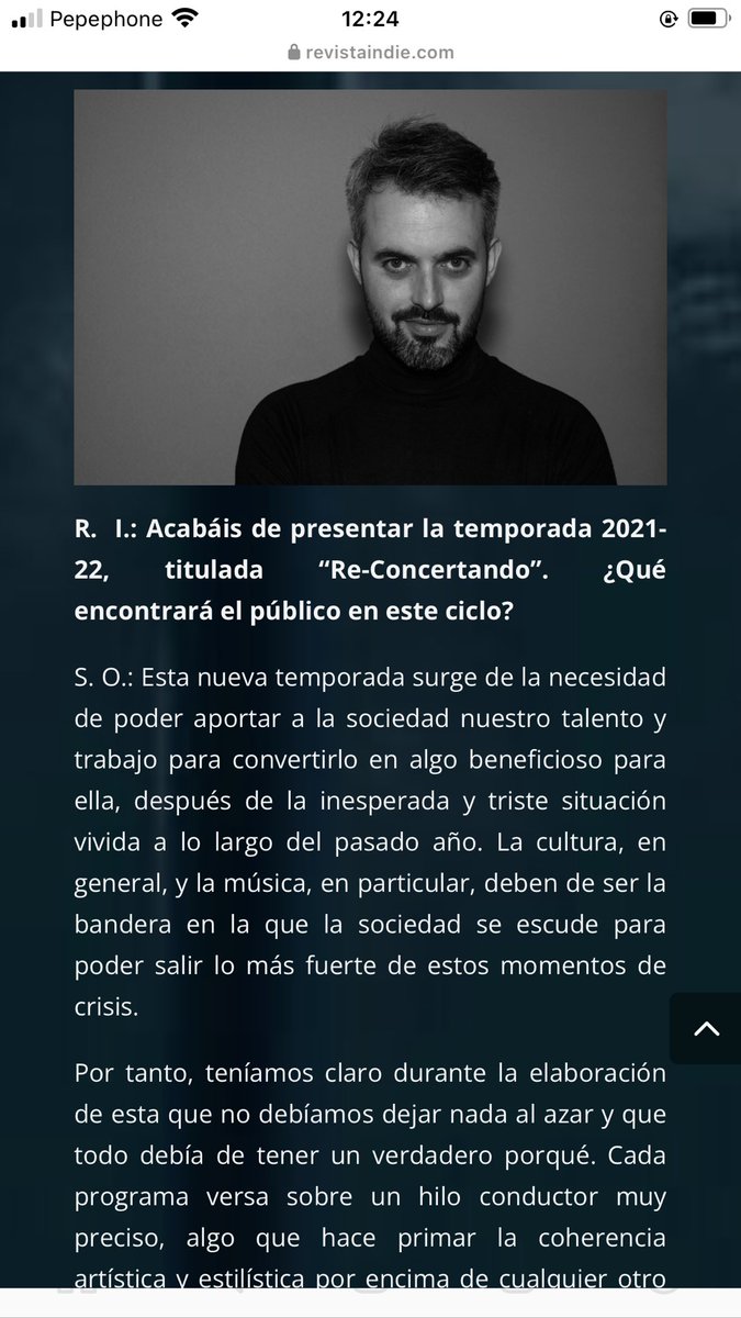 santiagojoterov's tweet photo. ENTREVISTA. Os comparto la amena charla que tuve con Esther Jiménez para la revista Indie Clásica en la cual hablamos de la temporada que acabo de comenzar al frente de la @malagacamerata. 

Continuamos! 

Link: https://t.co/ytu1ibTuqp https://t.co/PaQAVFJ7nb