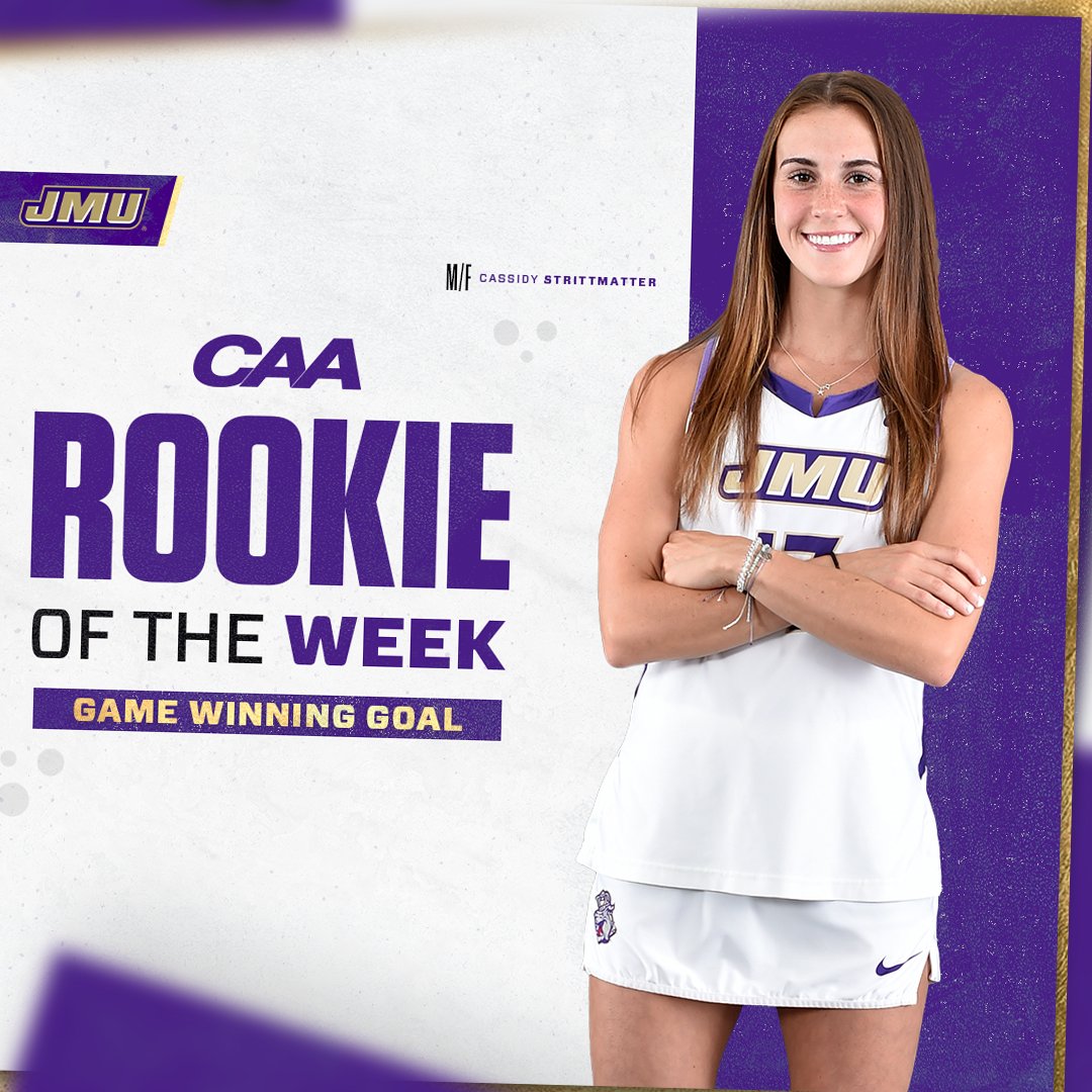 𝘾𝘼𝘼 𝙍𝙤𝙤𝙠𝙞𝙚 𝙤𝙛 𝙩𝙝𝙚 𝙒𝙚𝙚𝙠

Three in a row!

Cassidy Strittmatter has been named the CAA Rookie of the Week after her game winning goal against W &amp; M!

📰 bit.ly/3w6WGHY

#GoDukes