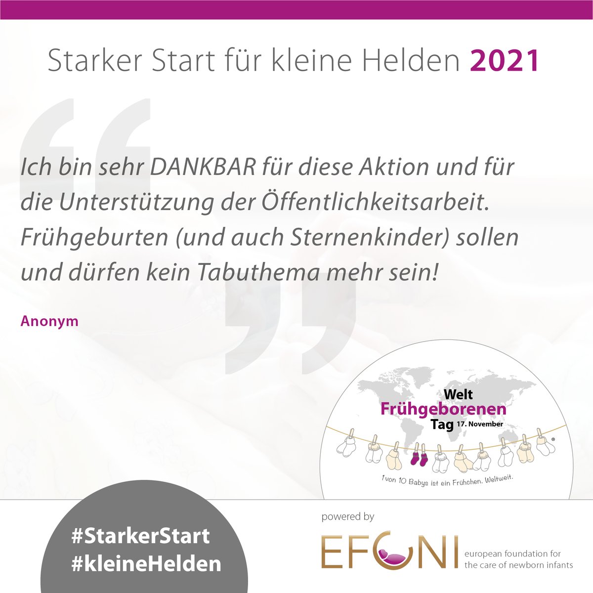 gfcni_newborn's tweet photo. Wir nähern uns dem #WeltFrühgeborenenTag2021. Im letzten Jahr haben wir Sie gefragt, was Ihnen am Projekt #StarkerStart für #kleineHelden besonders gut gefällt. Berührt von Ihren <3-lichen Worten haben wir hier einige Ihrer Zitate gesammelt: https://t.co/p8Sb33qprI. https://t.co/XtFYDYm1CA