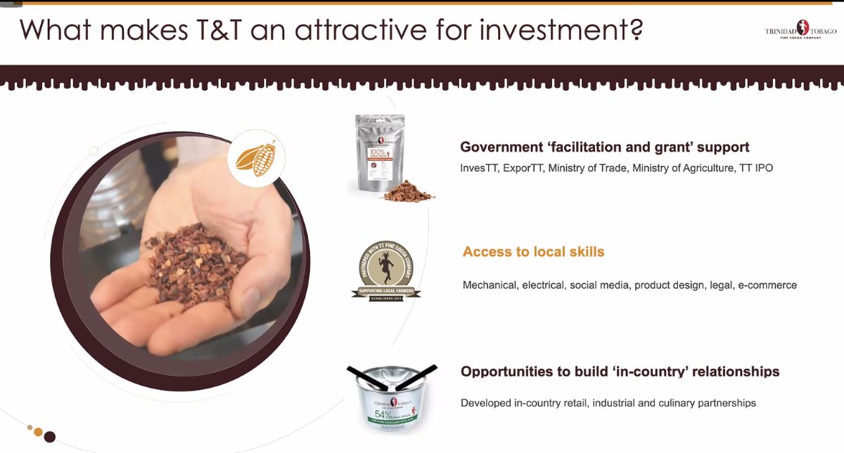 investtrinidad's tweet photo. Ashley Parasham, Director at Trinidad and Tobago Fine Cocoa Company shared what makes Trinidad and Tobago an attractive destination for investment. 

#investinTT #TrinidadandTobago #TTInvestmentForum https://t.co/7CobDTsFMP