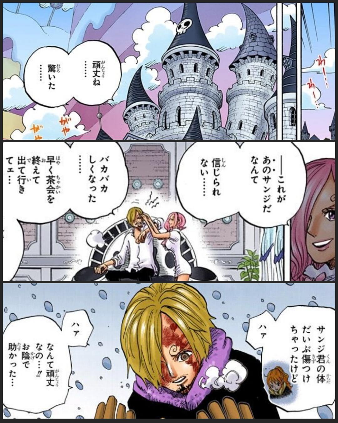 まな 不意に明かされたキッドとローの 覚醒 に対し 年前から時間をかけ綿密に描かれているサンジの 外骨格 発現 に纏わる出生の伏線 サンジが担うキャラ設定や夢は One Piece の核心に迫るものでもあり 主人公ルフィと対比構造にあるサンジは 裏