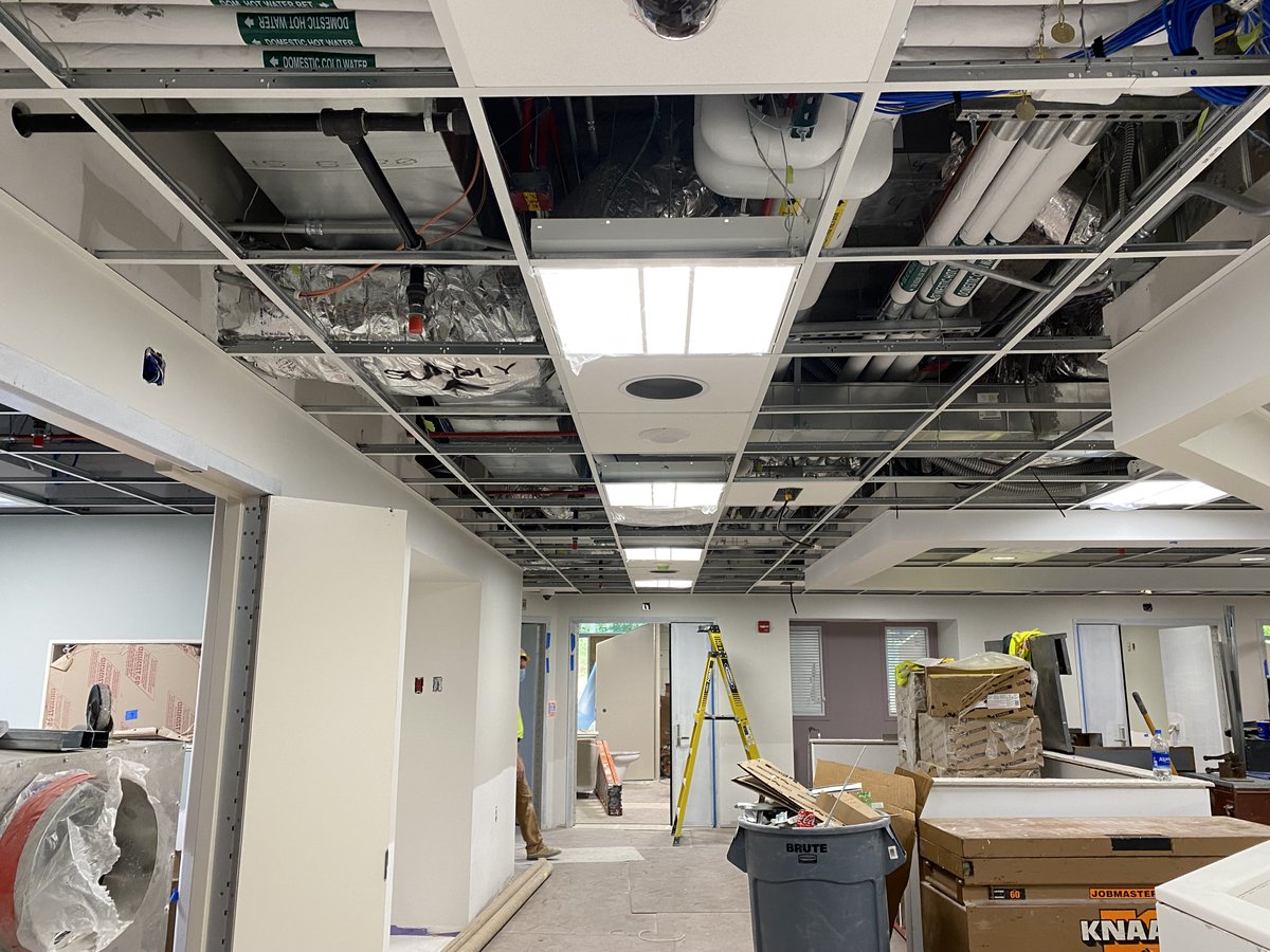 bkm_engineers's tweet photo. Photos from the ongoing Unit 47 Renovation at GBMC! The space includes anti-ligature fixtures in patient rooms and a supporting nurses station. Patient safety was the top priority of this renovation. Unit 47 is on track to be completed by the end of this year! https://t.co/1BiMXnconN