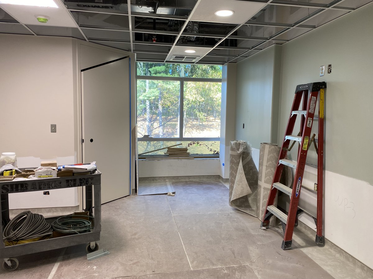 bkm_engineers's tweet photo. Photos from the ongoing Unit 47 Renovation at GBMC! The space includes anti-ligature fixtures in patient rooms and a supporting nurses station. Patient safety was the top priority of this renovation. Unit 47 is on track to be completed by the end of this year! https://t.co/1BiMXnconN