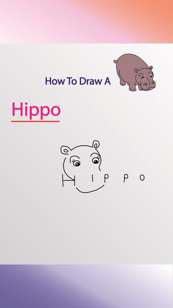 DrawLearing's tweet image. How To Draw A Hippo From Word Hippo | Draw A Hippopotamus Easy | Art And... youtu.be/9k_lCGRmVfo via @YouTube