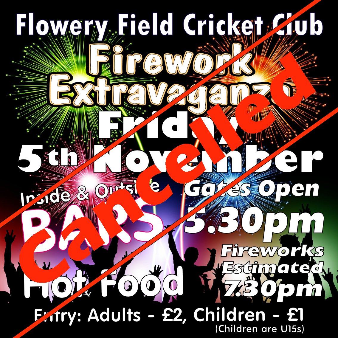 FloweryFieldCC's tweet photo. A message from the Committee regarding the cancellation of the fireworks display https://t.co/rzV3Q4WOry
