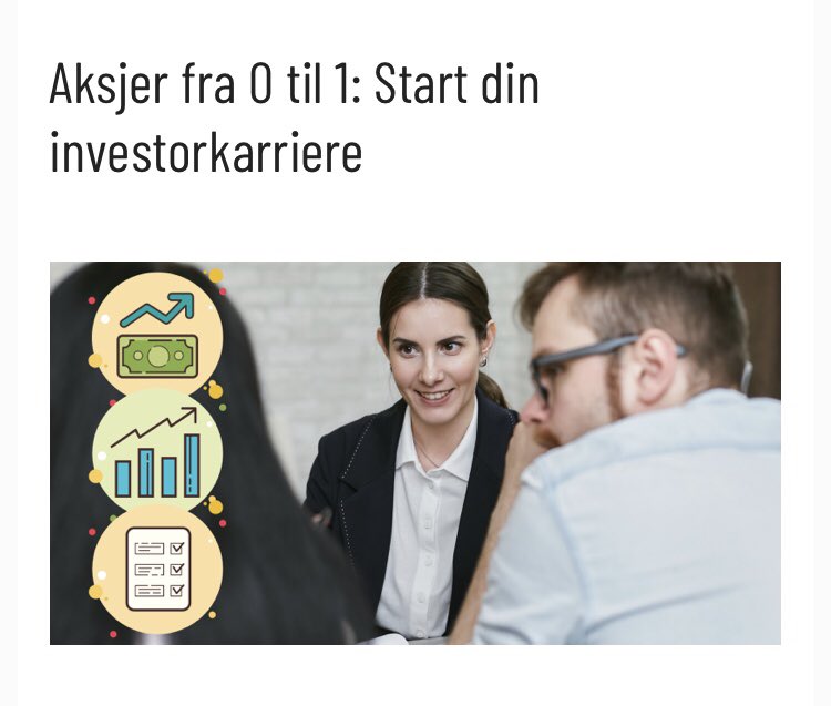 Er du nybegynner og vil lære mer om aksjer?

@investorkilden har nå lansert et gratiskurs hvor du lærer grunnleggende begreper og konsepter for å forberede deg på aksjemarkedet. Jeg har også bidratt med innholdet. Du finner det her 👇🏼

investorkurs.no/kurs/aksjer-fr…