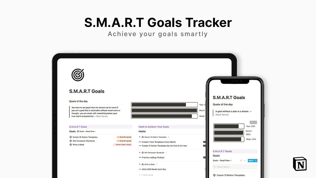 Шаблон привычек notion. Трекер goals. goal tracker. notion шаблоны. notion template.
