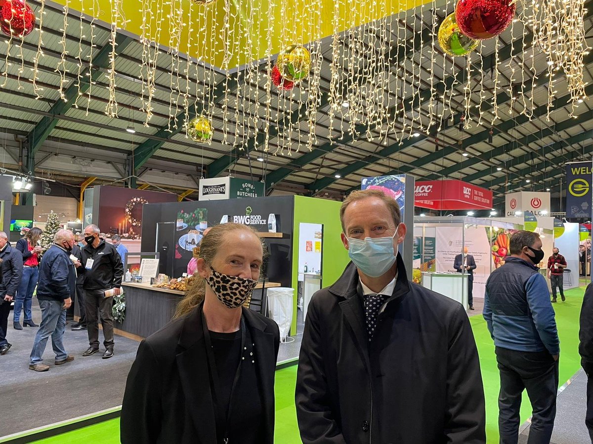 Delighted to attend the <a href="/catexexhibition/">CATEX Exhibition 2025</a> this afternoon with Minister <a href="/McConalogue/">Charlie McConalogue</a> - fantastic to see such innovation in our foodservice industry on show. 
Brilliant to see <a href="/TheRDS/">The RDS</a> open to such events again, really important for #Dublin - well done to Michele and her team