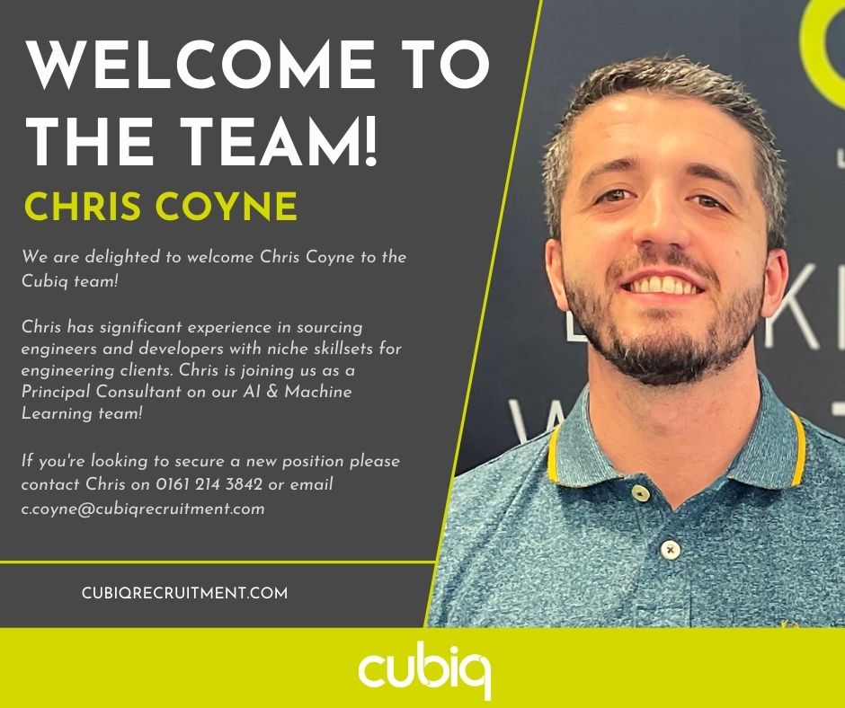 Cubiq_Jobs's tweet image. We are delighted to welcoming a new member to the team – Chris Coyne is joining us as a Principal Consultant on our AI &amp;amp; Machine Learning team!

@Cubiq_Jobs 

#welcometotheteam #welcomeonboard #recruitmentconsultant #PrincipalConsultant #software #AI #MachineLearning