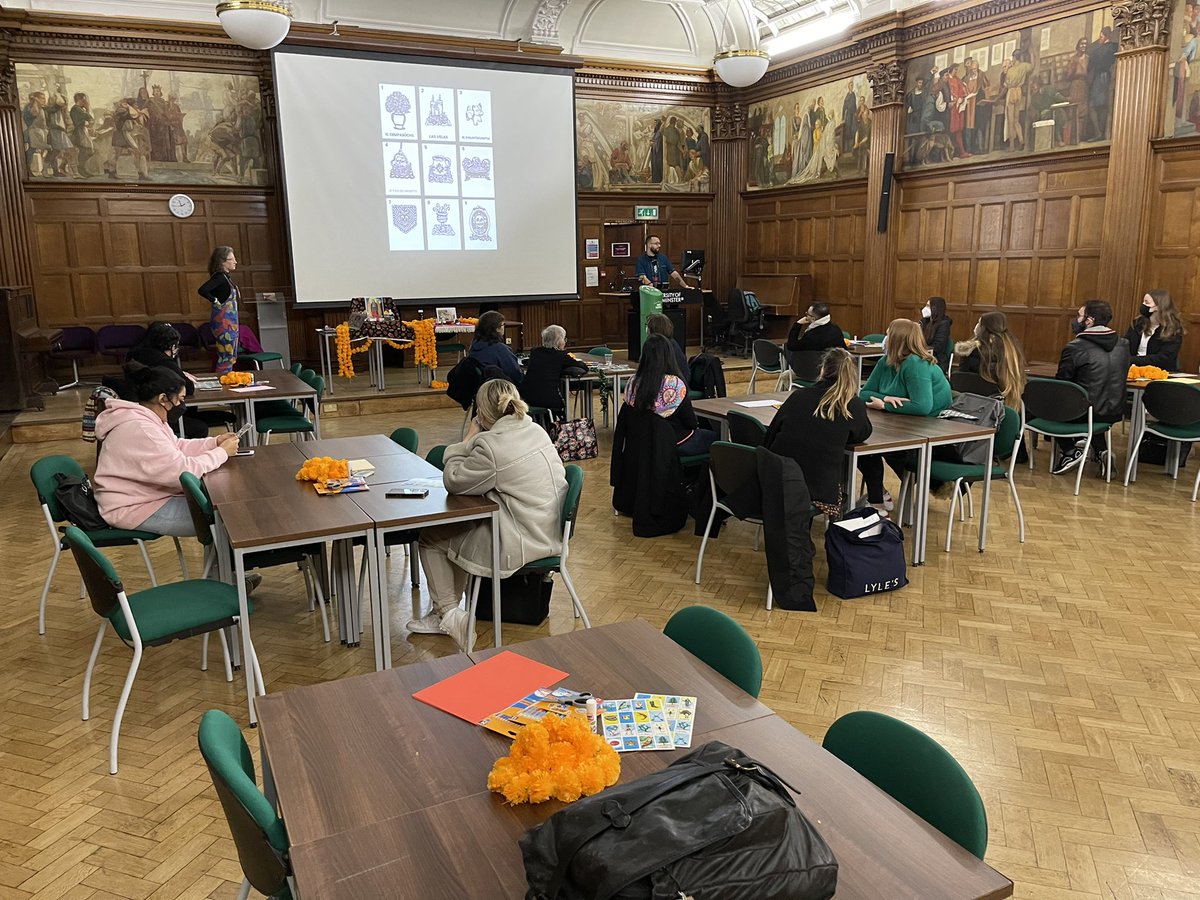 LasawW's tweet photo. Successful event with designer and academic @jshergonz who talked about #DiaDeMuertosย #heritage #identity thanks to the sponsors @LasawW @UCML #LatinAmericanWeek @UniWestminster #thanks to the hard work organizing @ailsapeate @lizharvey99 https://t.co/6tqJUBLerl