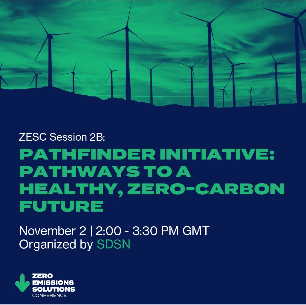 Pathfinder Initiative is about capitalizing on co-benefits of #zerocarbon, synthesizing guidance from shared learning.  

zeroemissions.network
#zesc2021 #COP26