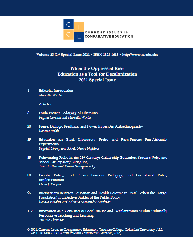 CICE Journal (@tc_cice) on Twitter photo Special Issue 2021 "When the Oppressed Rise: Education as a Tool for Decolonization" is now live on our website! 😃Access here: tinyurl.com/9vds8uha <a href="/TeachersCollege/">Teachers College, Columbia University</a> <a href="/TC_ICeducation/">International and Comparative Education at TC</a> <a href="/cies_us/">CIES</a> <a href="/Columbia/">Columbia University</a> #Freire #education #decolonize Special Issue 2021 "When the Oppressed Rise: Education as a Tool for Decolonization" is now live on our website! 😃Access here: tinyurl.com/9vds8uha <a href="/TeachersCollege/">Teachers College, Columbia University</a> <a href="/TC_ICeducation/">International and Comparative Education at TC</a> <a href="/cies_us/">CIES</a> <a href="/Columbia/">Columbia University</a> #Freire #education #decolonize