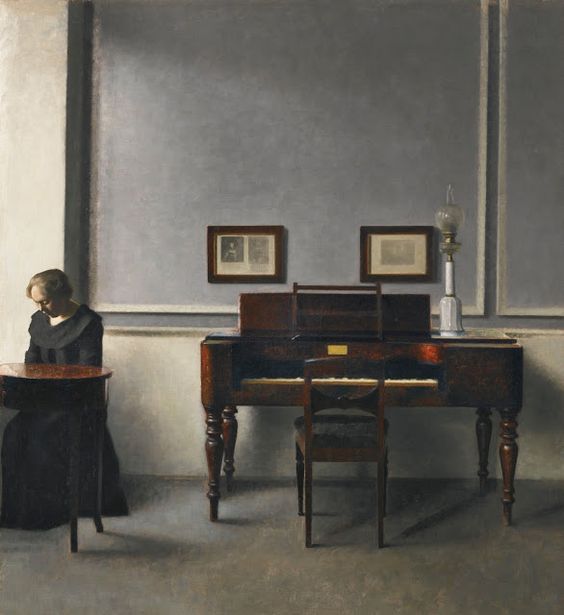 womeninarthistory
Ida in an Interior with Piano, Vilhelm Hammershøi