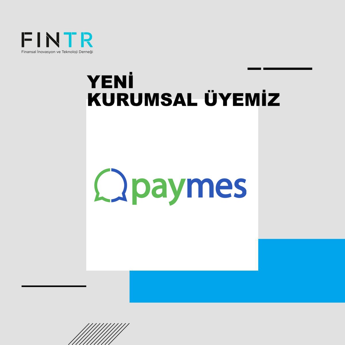 Fintech_TR's tweet photo. Türkiye'nin ilk Fintech Derneği olarak hızla büyümeye devam ediyoruz. @Paym_es kurumsal üye olarak aramıza katıldı.
Sizi de aramıza katılmaya bekliyoruz: https://t.co/4KmoFfsziz
#fintr #paymes https://t.co/f6TKvj63Pw