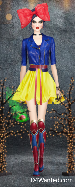 D4Wanted's tweet photo. THREAD:   Happy #halloween2021 !!  Evie as Punk #SnowWhite and Mal as Punk #SleepingBeauty 🥀  Made with @CovetFashion https://t.co/D4CjIlOMS9