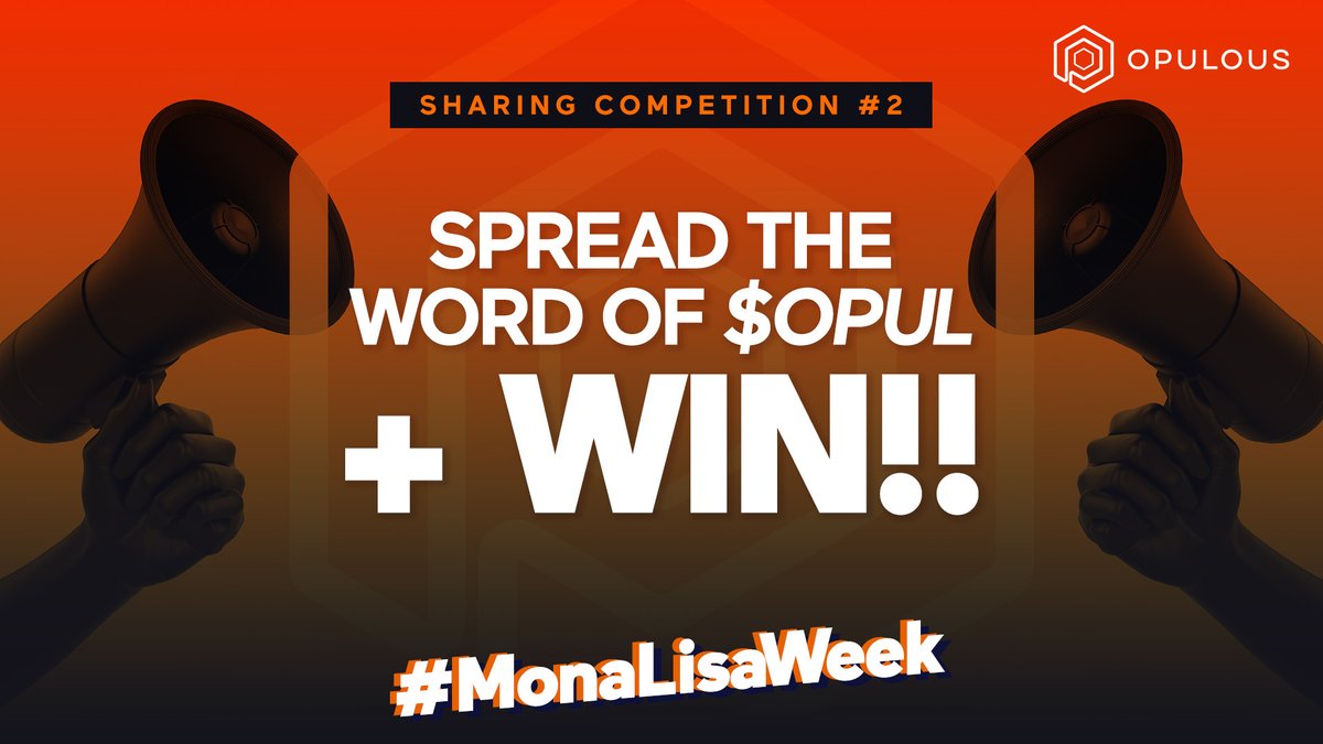 opulousapp's tweet photo. 🔥 We’re giving away another 1,500 $OPUL 🔥

How to enter: 

➡️ Comment on someone else post with #MonaLisaWeek &amp; @opulousapp
➡️ Retweet this post

10 winners will be picked out at random and announced Tomorrow at 11AM UTC. Good luck!

#MonaLisaWeek $ALGO https://t.co/C4tU2574Wz