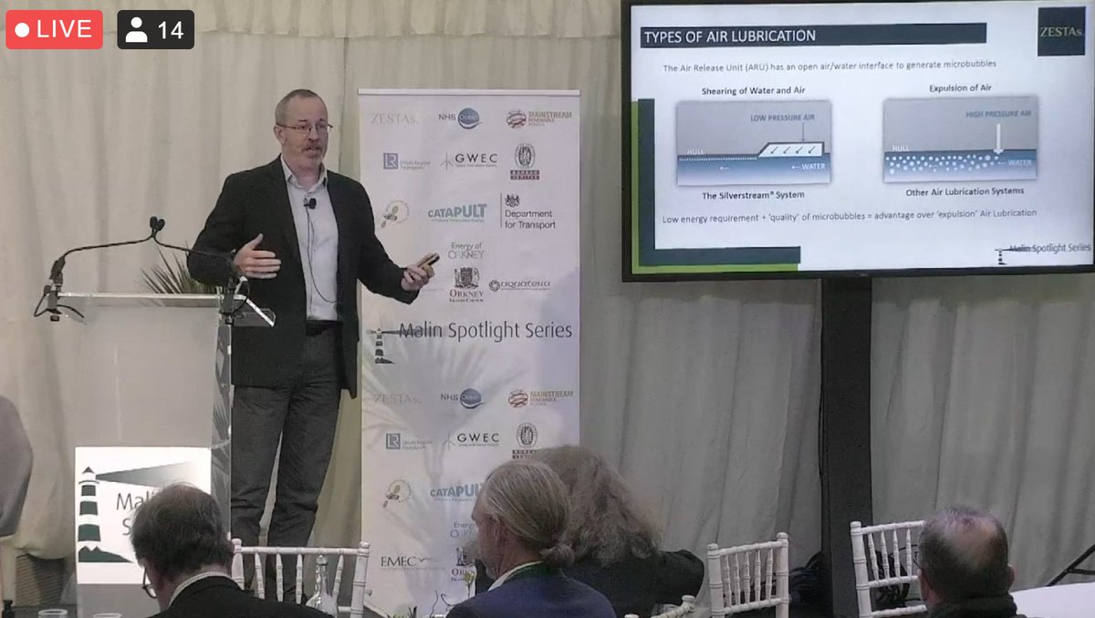 Mar_Ex's tweet photo. Tuning in to hear David Connelly of @SilverstreamTec
break down the reality of air lubrication energy savings for a variety of vessels at @zest_as #ShipZero26 🚢 https://t.co/9bCSm9Rb5n