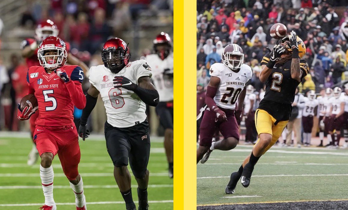 usa_spt's tweet photo. Shoutout to SPT athletes @coreysutton1997 of @AppState_FB and @jcropper_5 of @FresnoStateFB who are both on the Biletnikoff Award watch list for the best WR in FBS. Both of these guys have clocked over 21+ mph in games this year! https://t.co/VU5ZajKIsF https://t.co/uOHCTfefKx